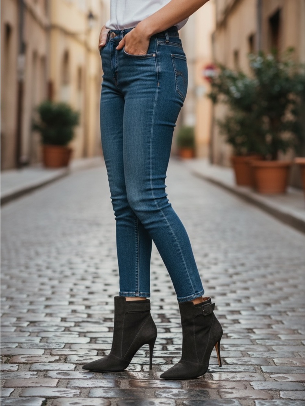Elizabeth and James Black Suede Pointed-Toe Stiletto Ankle Boots